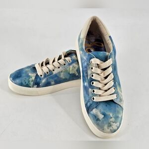 Sam Edelman Womens Ethyl Sneakers Shoes BLUE WATERCOLOR - Size 7.5 M / 37.5 READ